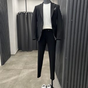 Siyah Örme Jogger Takım Elbise