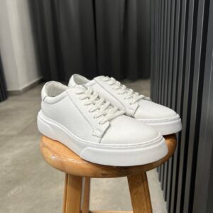 Beyaz Deri Sneaker Ayakkabı