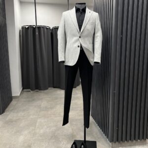Gri Yün Karışımlı Ceket